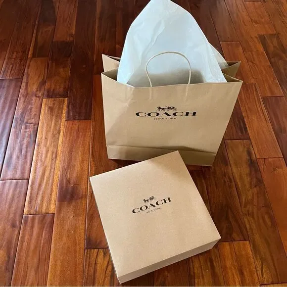 Coach NEW Gift Box, Gifting Paper Bag Brand Wrapping Tissue Package Bundle - Picture 2 of 11